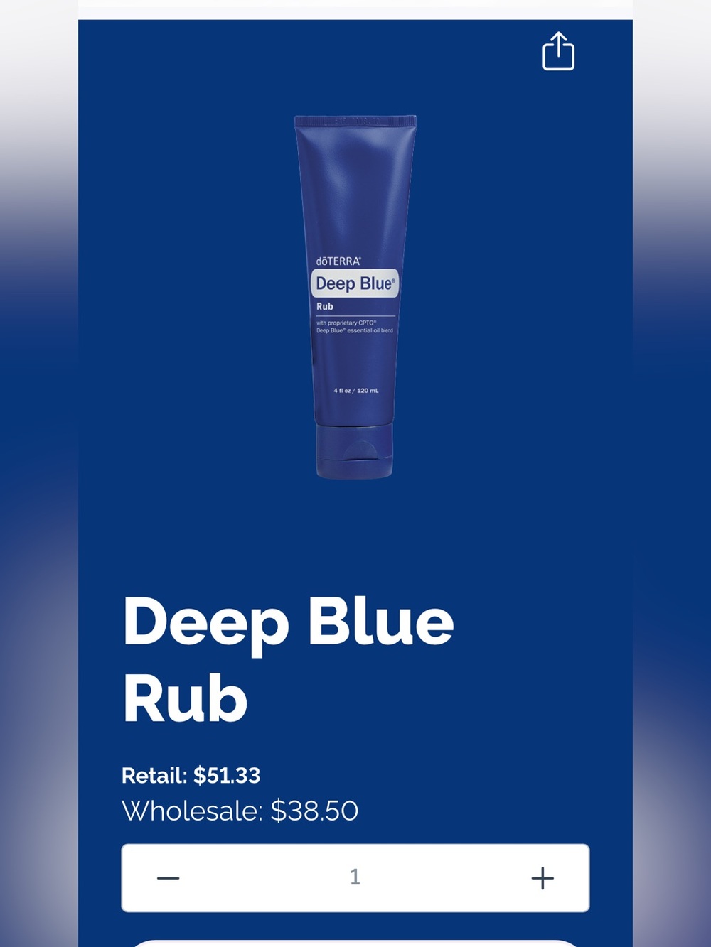 doTERRA Deep Blue Topical Rub NWT